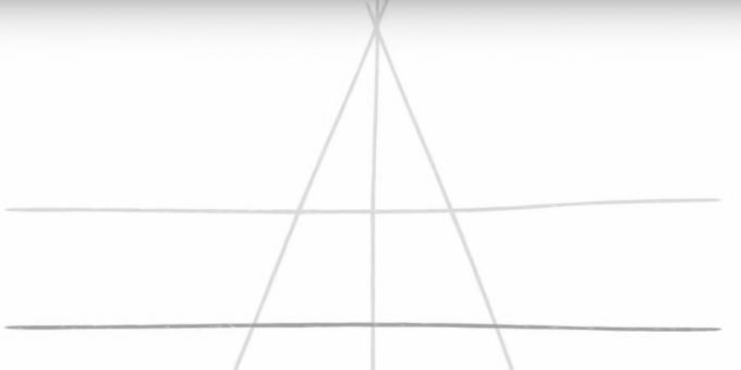 Hvordan man tegner en femspidset stjerne: tegn to vandrette linjer