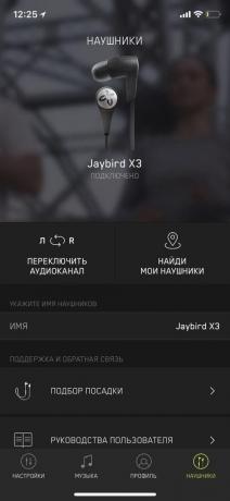 Jaybird X3: mobil applikation