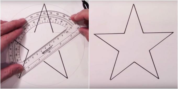 Hvordan man tegner en stjerne ved hjælp af en gradskive