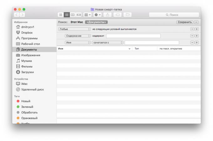 Smarte mapper: Opret på Mac
