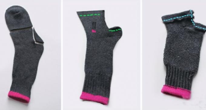Hvordan laver gaver på nytårsaften med sine egne hænder: luffer fra gamle sokker