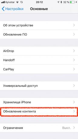 Forhindrer iPhone: deaktivere indhold opdatering