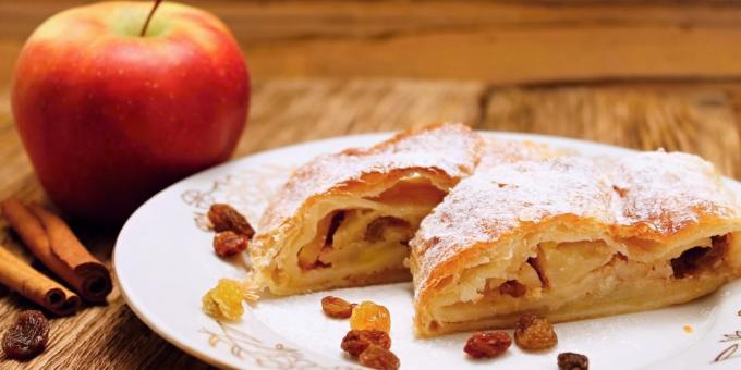 Sådan koger strudel med æbler fra hjemmelavet butterdej