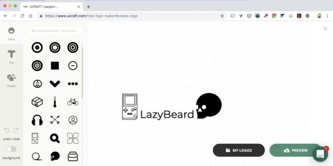 Hvordan at skabe et logo online på hjemmesiden Ucraft