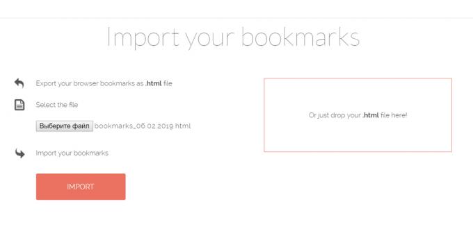 Booky.io: Import af bogmærker
