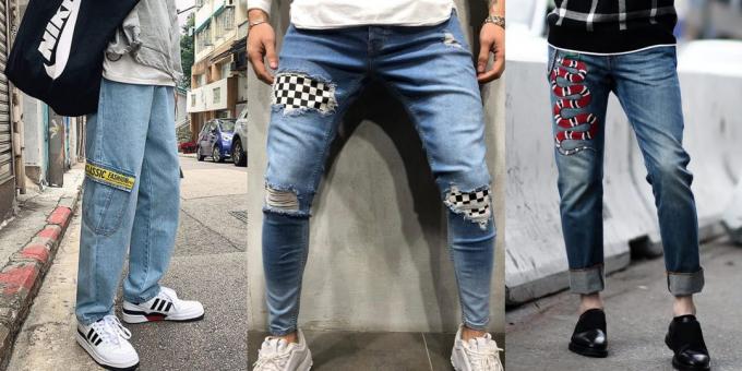Mænds jeans i 2019 med farve accenter