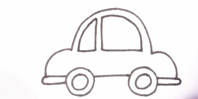 Sådan tegner du en bil: tegn et lille vindue