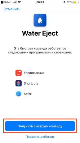 Hvis der trænger vand ind i iPhone: knappen "Hent kommandoprompten"