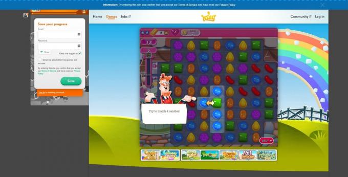 Online puslespil: Candy Crush Saga