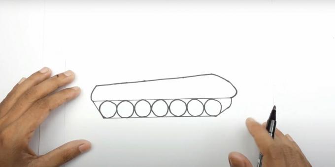 Hvordan man tegner en tank: tilføj en larve