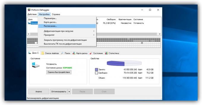 Diskdefragmentering i Windows XP ved hjælp Defraggler