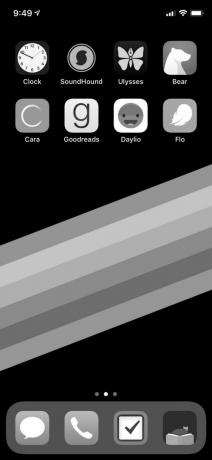 iPhone sort-hvid skærm