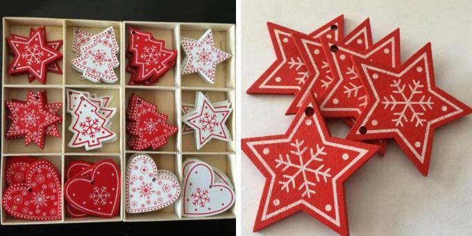 Jul legetøj med AliExpress: hjerter og juletræer