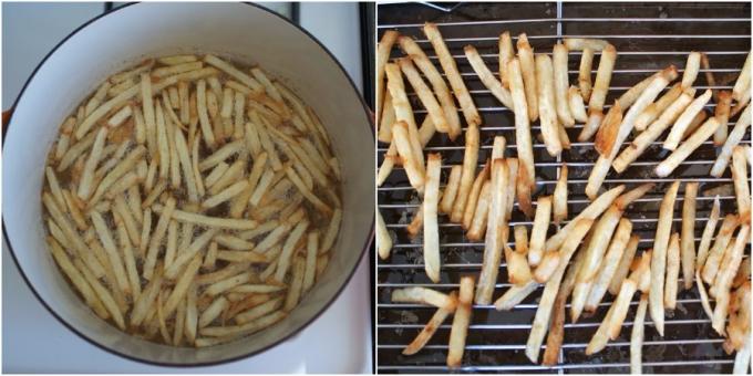 Hvordan at lave mad pommes frites på en tallerken