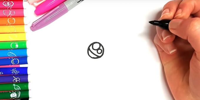 Hvordan man tegner anime kat: På toppen, tegne to forskellige cirkler