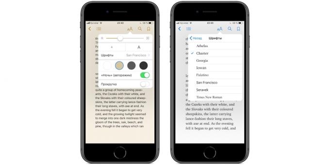 iBooks på iPhone og iPad: indstilling layout