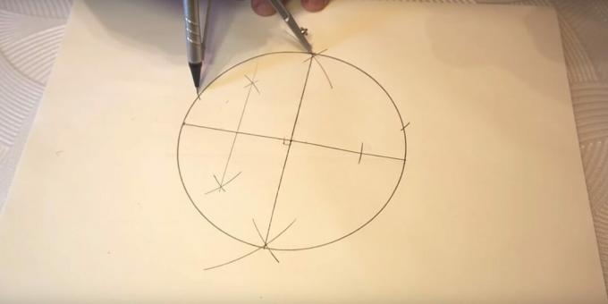 Hvordan man tegner en femspidset stjerne: marker punkter øverst