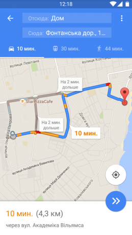 Google Maps navigere auto