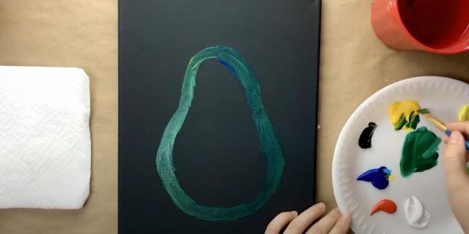 Hvordan man tegner en avocado: skitsere en pæreform