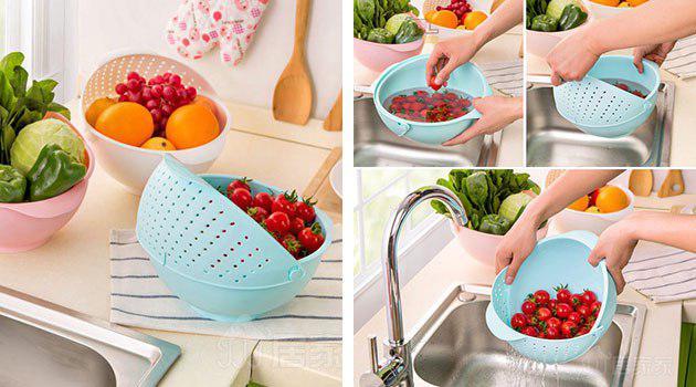 Skål til vask af frugt og grøntsager