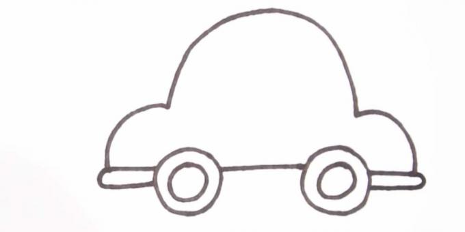 Sådan tegner du en bil: mal bilens bund