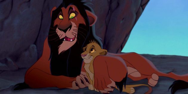 Simba og Scar i den animerede film "The Lion King"