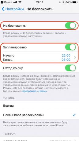 Konfiguration af Apple iPhone: bruge "Vil ikke forstyrres" -tilstand