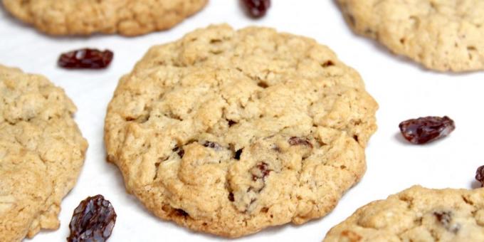 Opskrifter velsmagende cookies: Cookies med rosiner og havregryn