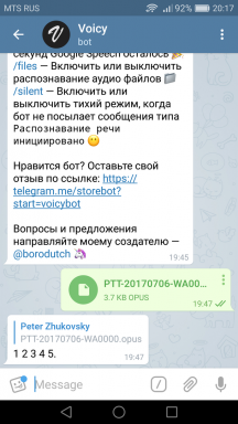 Telegram-bot Voicy konverterer stemme til tekst