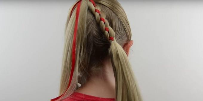 Nye frisurer for piger: forbinde fletning med hendes hår