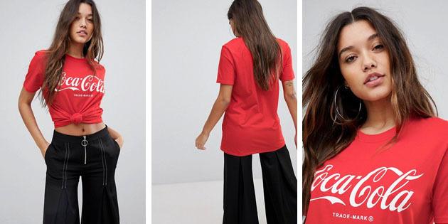 Kvinders mode t-shirts fra europæiske butikker: T-shirt rød PrettyLittleThing 