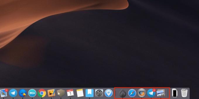 MacOS Mojave: Den seneste apps i docken