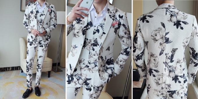 Mænds jakkesæt med blomstermønstre