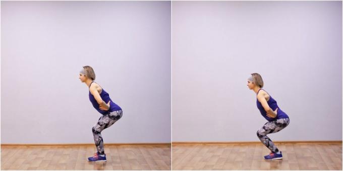 dyb squat: bøjningsvinkel af tibia