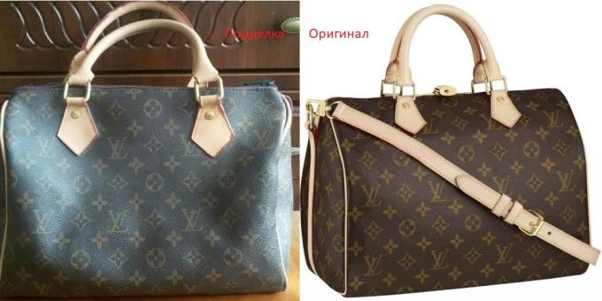 Original og falske Louis Vuitton tasker: