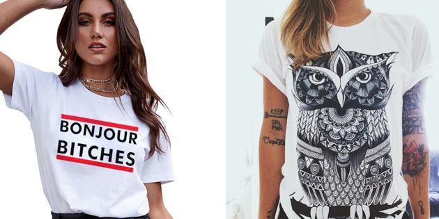 Kvinders mode T-shirt med AliExpress