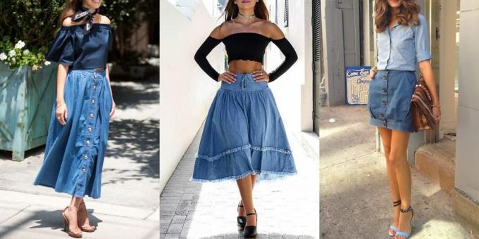 Fashionable denim skirt 2019