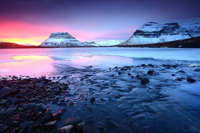 Solnedgang i Island