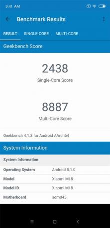 gennemgang Xiaomi Mi 8: Geekbench