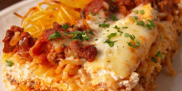 De bedste oksekød retter: lasagne af spaghetti med oksekød