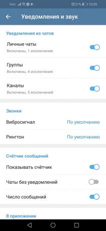 Ændringer Telegram 5.0 til Android: Telegram-chats