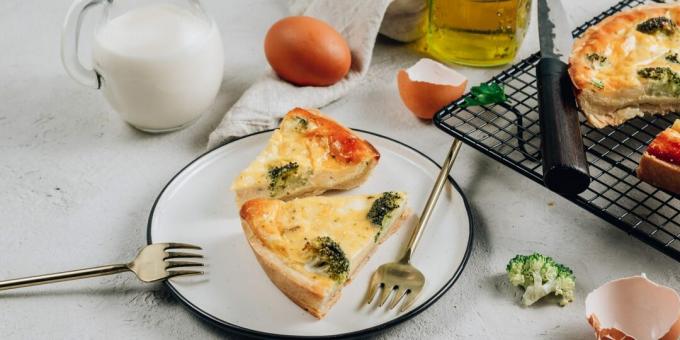 Quiche med broccoli og ost