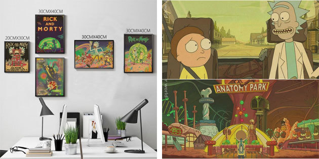 Plakat "Rick og Morty"