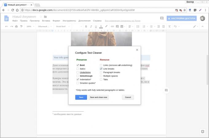Google Docs tilføjelser: Tekst Cleaner