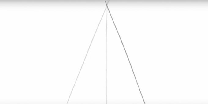Hvordan man tegner en femspidset stjerne: tilføj en anden linje i en vinkel
