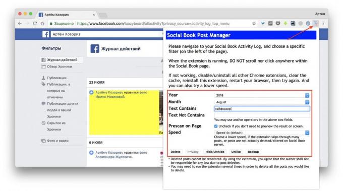 Sådan fjerner indhold: Social Book post manager
