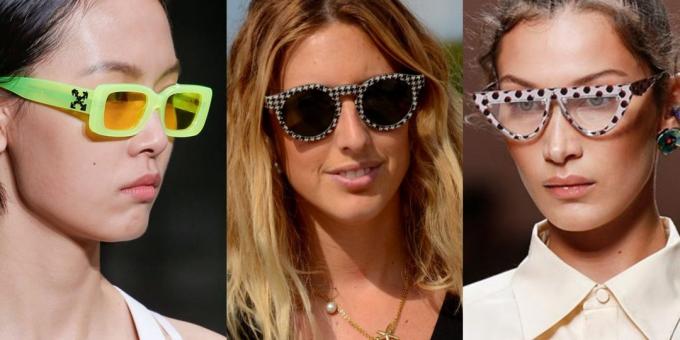 Kvinders solbriller i bred-kantede med lyse udskrifter
