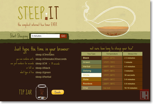 Steep.it - ​​en timer, der vil hjælpe med at træffe det rigtige te