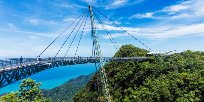Seværdigheder Langkawi: Sky Bridge på Mount Gunung Mat Chinkang på Langkawi Island
