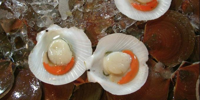 Fødevarer, der indeholder jern: østers, muslinger og andre skaldyr